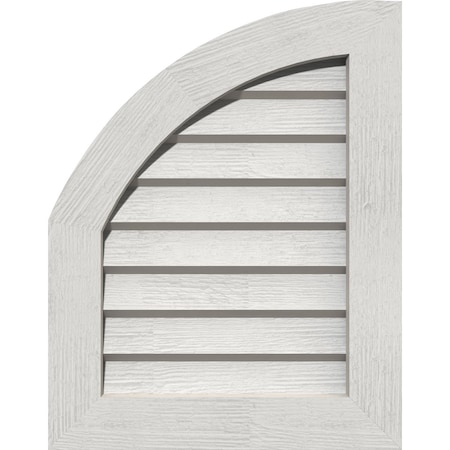 Quarter Round Top Left, Western Red Cedar Gable Vent W/Decorative Face Frame, 15W X 24H